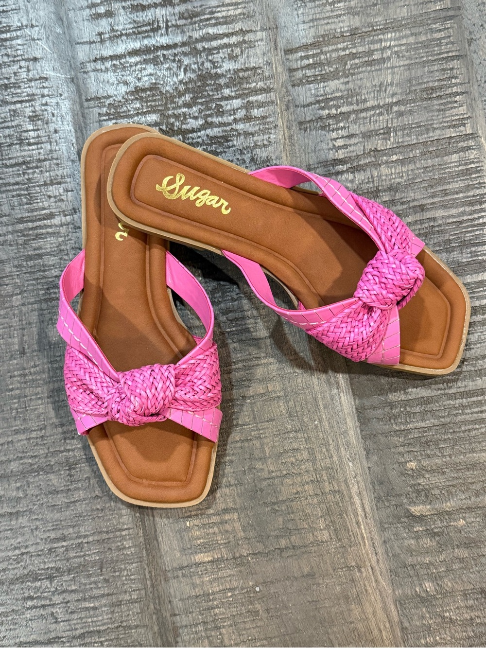 Sugar Pink Braided Knot Slide Sandals for Women - Picture 2 of 3